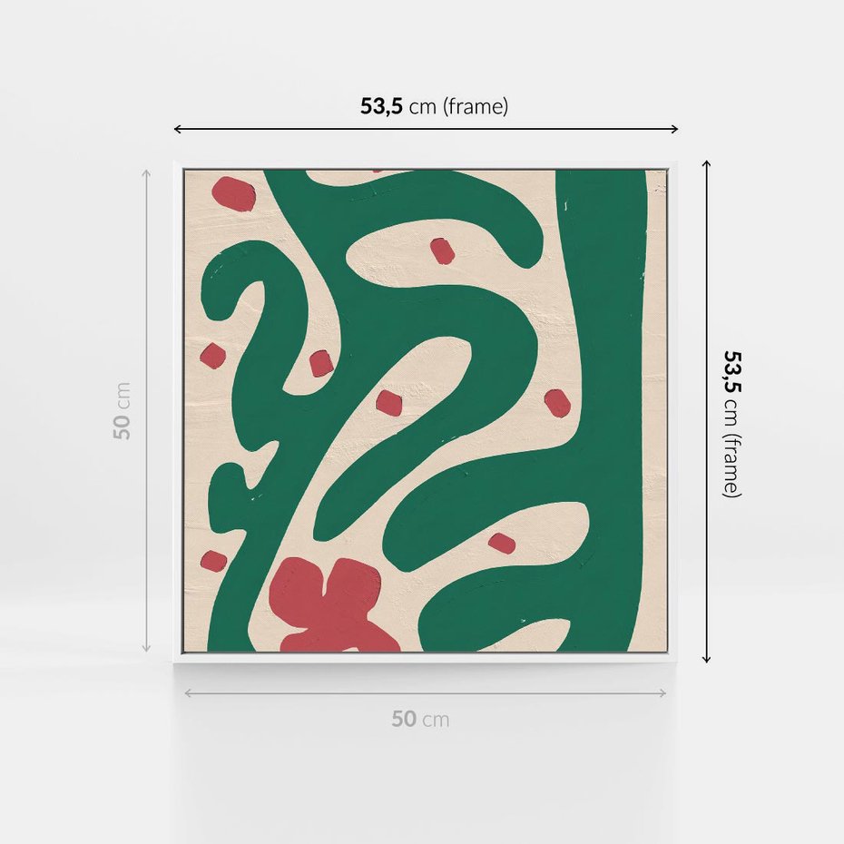 Obraz w ramie 50x50 - Boho Widoki - abstrakcyjny obraz, plakat - rama biała