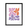 Plakat w ramie 50x70 - Bezgraniczne Wibracje - abstrakcyjne kolorowe kwiaty, minimlizm - rama czarna