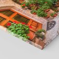 Obraz na płótnie 80x80 - Kolorowa harmonia - uliczka, miasto