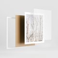 Plakat w ramie 40x50 - Szron na Gałęziach - ośnieżone gałązki, szron na gałęziach - rama biała