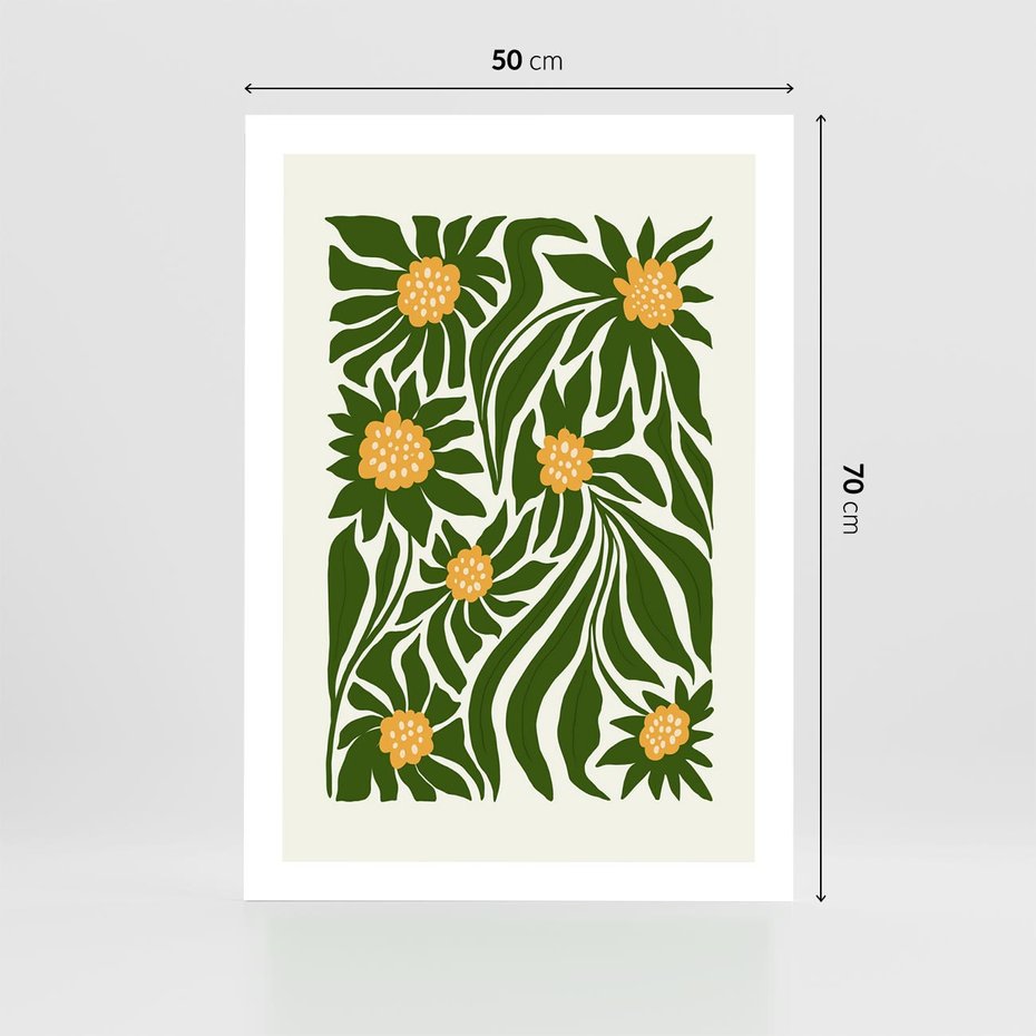 Plakat bez ramy 50x70 - Spojrzenie wgłąb roślinnego świata - abstrakcyjne kwiaty, kompozycja