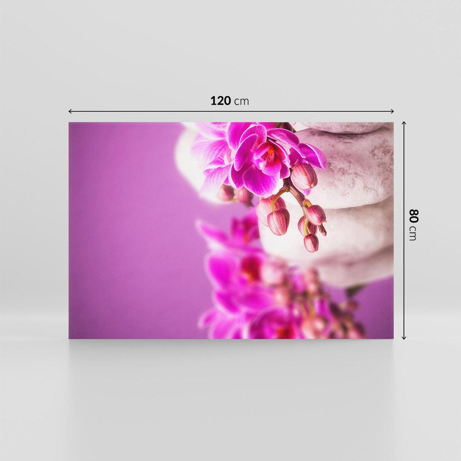 Obraz na płótnie 120x80 - Relaksująca orchidea w spa - spa, orchidea