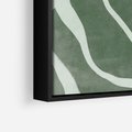Obraz w ramie 50x70 - Zieleń Odpoczynku - zielony plakat, nieregularne splątane linie - rama czarna