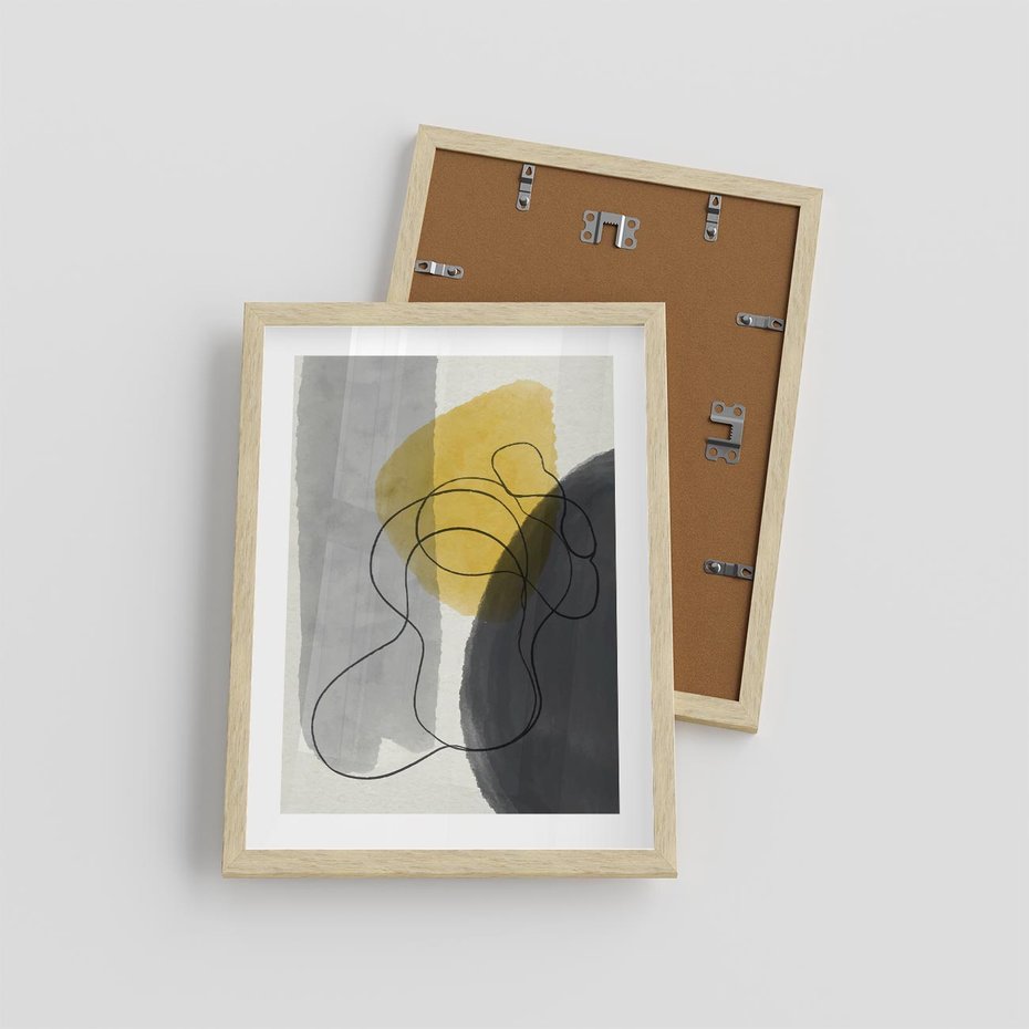 Plakat w ramie 30x40 - Kolorowe Akwarelowe Abstrakcje - abstrakcja, akwarelowe plamy - rama drewno