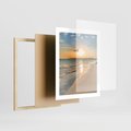 Plakat w ramie 40x50 - Zachód słońca na plaży - plaża, zachód - rama drewno