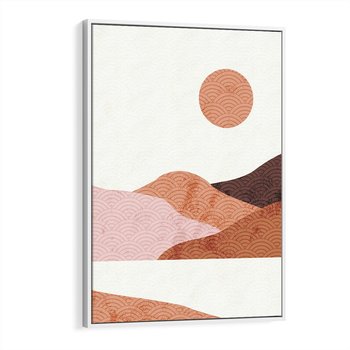 Obraz w ramie 70x100 - Górskie Wzory - nowoczesna sztuka, góry - rama biała