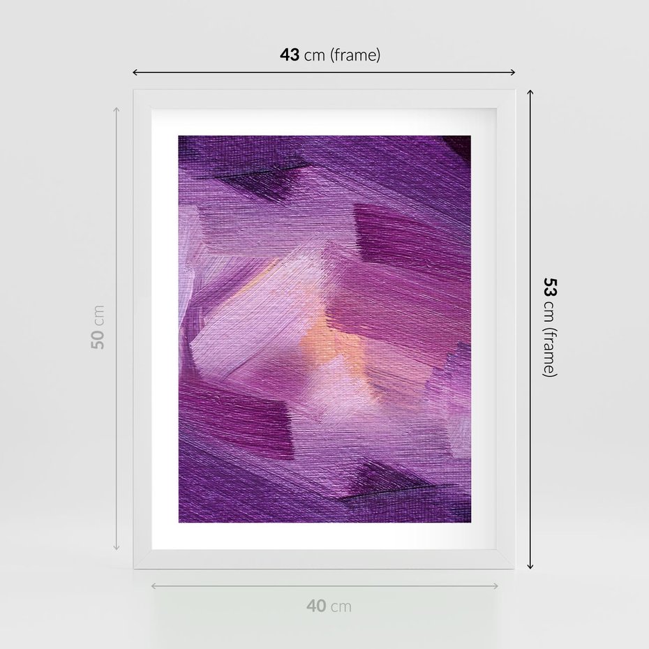 Plakat w ramie 40x50 - Abstrakcyjna gra kolorów - abstrakcja, akwarela - rama biała