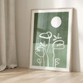 Plakat w ramie 50x70 - Wibracje Naturalnej Równowagi - zielony plakat, roślinne inspiracje - rama drewno