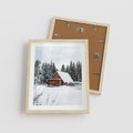 Plakat w ramie 40x50 - Ujęcie zimy w Górach - domek w górach w zimie, śnieg - rama drewno