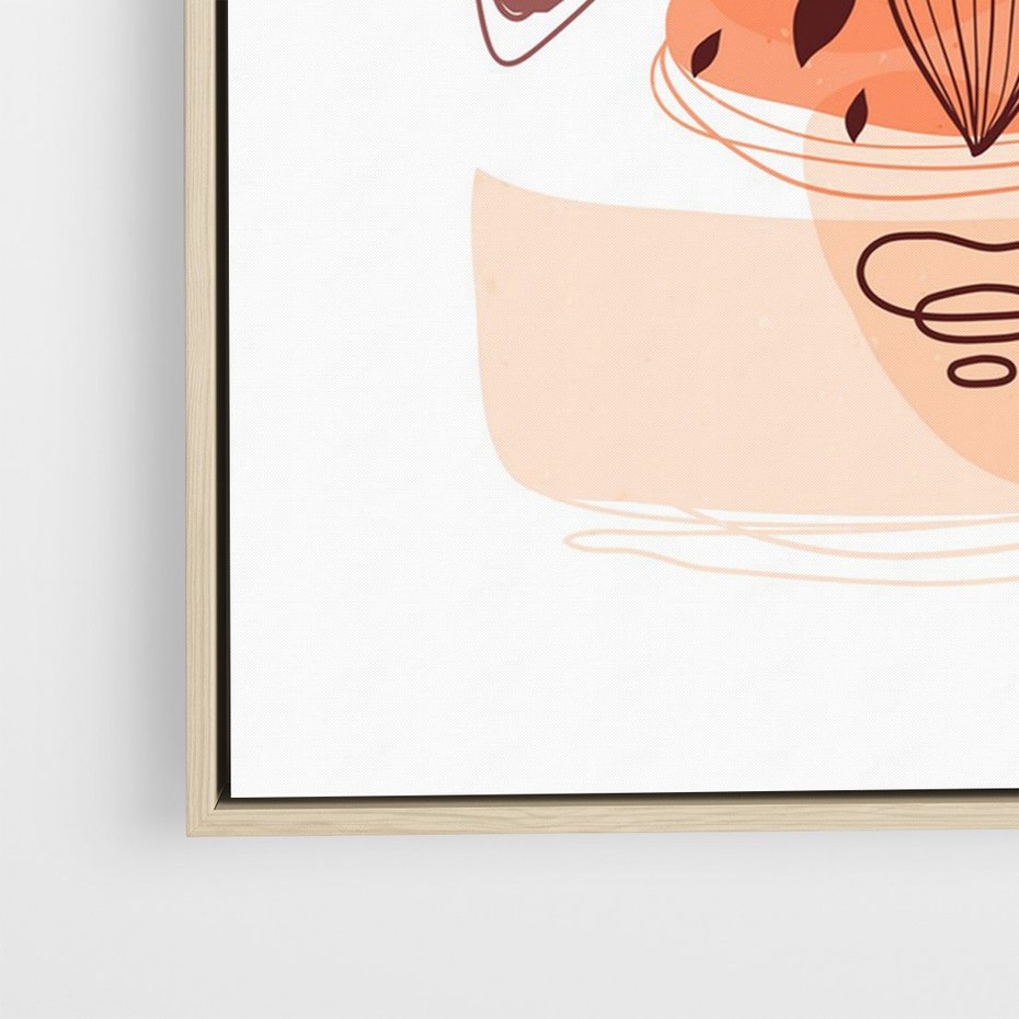 Obraz w ramie 80x120 - Kwiatowa Oaza - abstrakcyjna sztuka, plamy - rama drewno