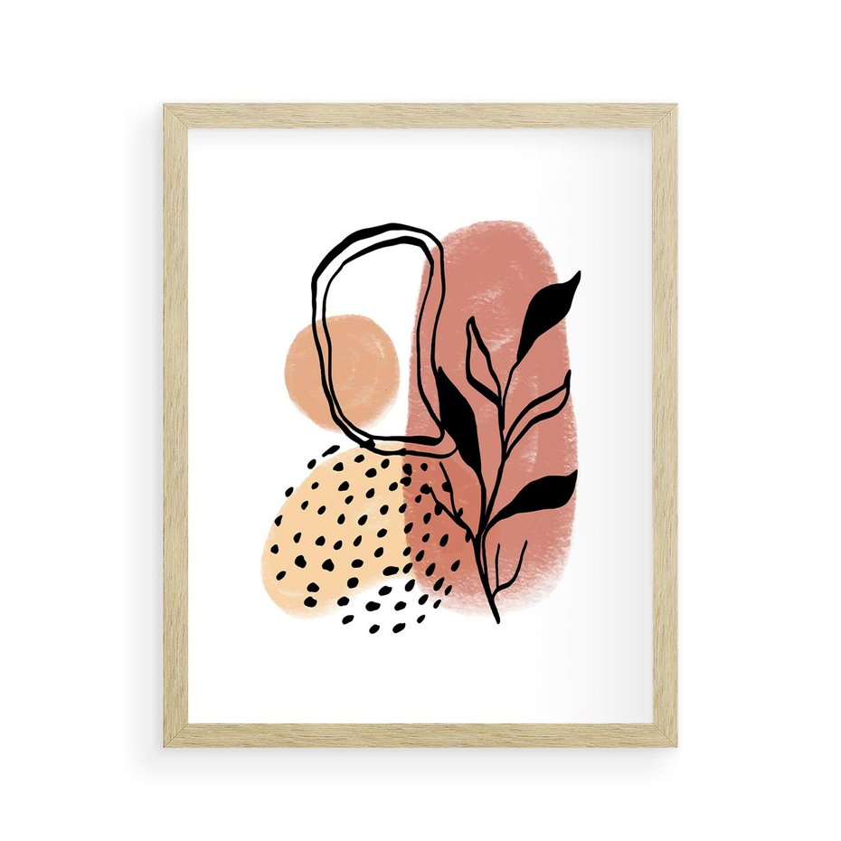 Plakat w ramie 40x50 - Migotliwe Harmonie - abstrakcja, sztuka nowoczesna - rama drewno