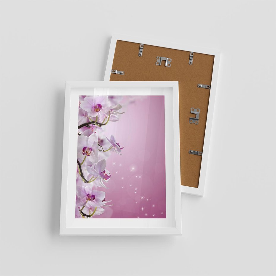 Plakat w ramie 30x40 - Relaksujące Piękno - kwiaty, orchidea - rama biała