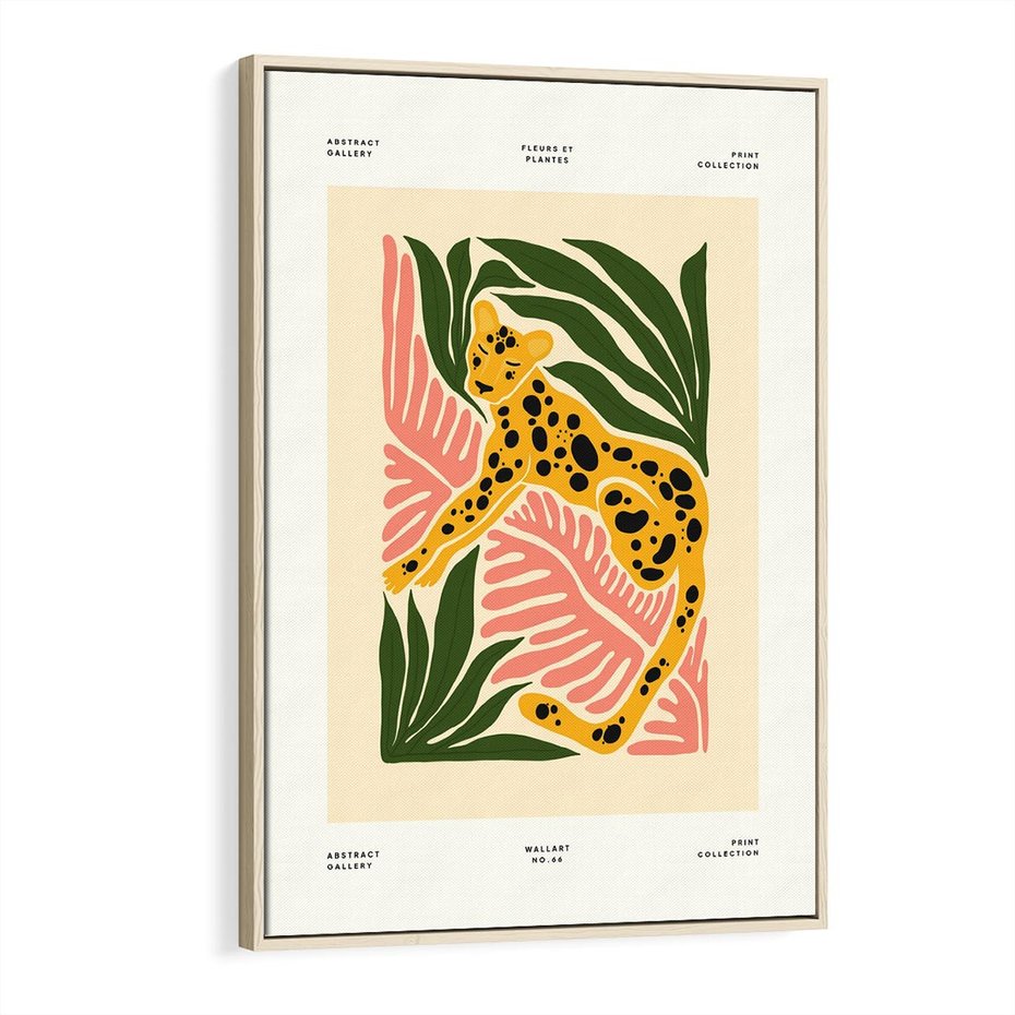 Obraz w ramie 80x120 - Rozkwitające Odbicia - nowoczesny plakat, gepard - rama drewno
