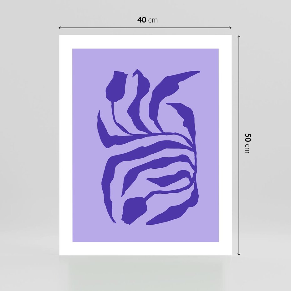 Plakat bez ramy 40x50 - Boho Sztuka Wolności - kwiaty, energetyczne fioletowe tło