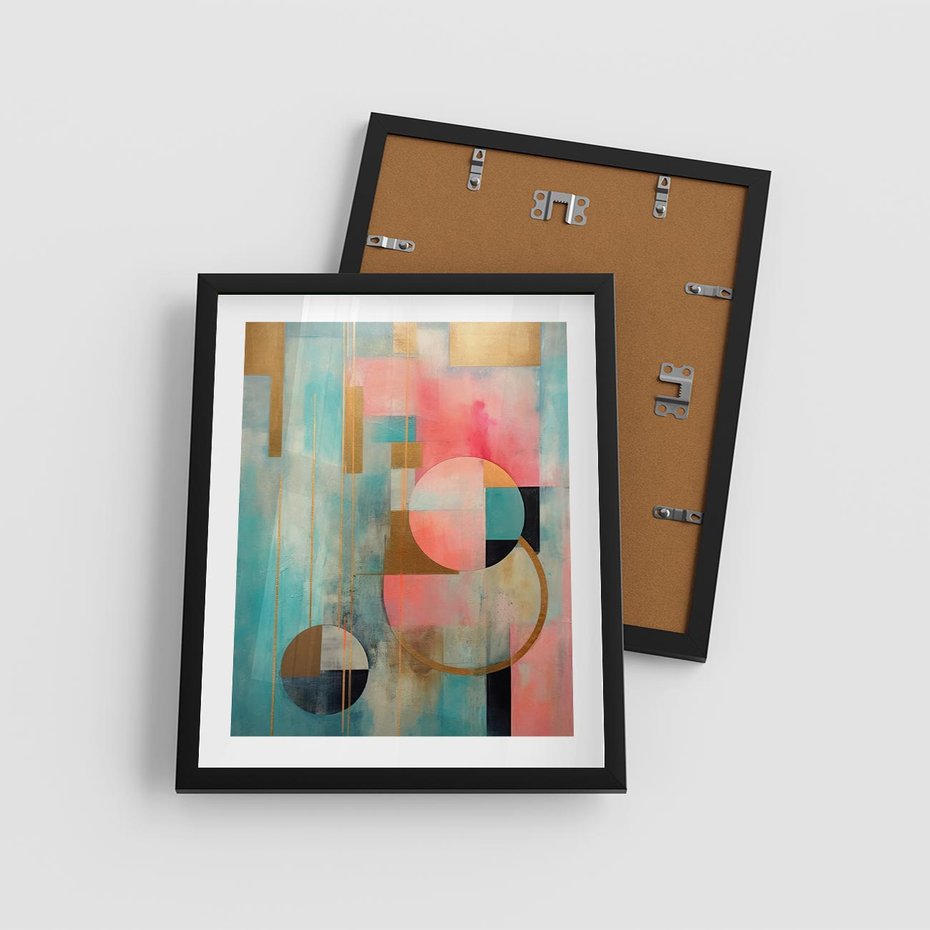 Plakat w ramie 40x50 - Abstrakcyjny Bałagan - abstrakcja, obraz olejny - rama czarna