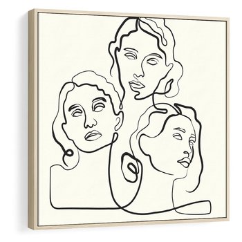 Obraz w ramie 80x80 - Trzy Kobiety - 3 kobiety, antyczny posag - rama drewno