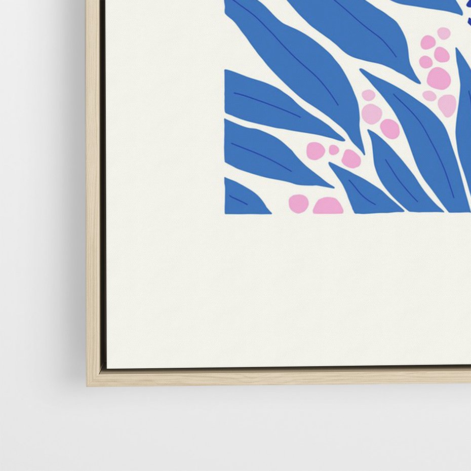 Obraz w ramie 50x70 - Kolorowy Wir - liściasta kompozycja, nowoczesny plakat - rama drewno