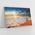 Obraz na płótnie 100x70 - Zachód słońca nad plażą - zachód słońca,