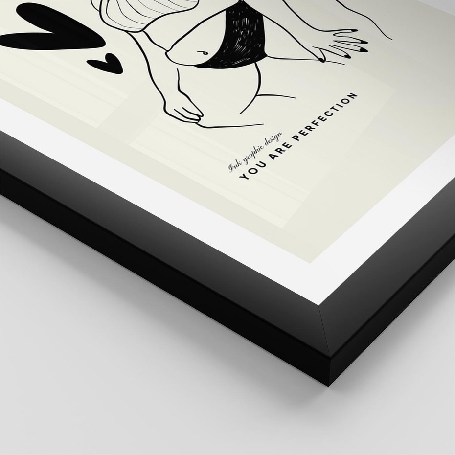 Plakat w ramie 40x50 - Wyrażenie Piękna - rysunek, sztuka nowoczesna - rama czarna