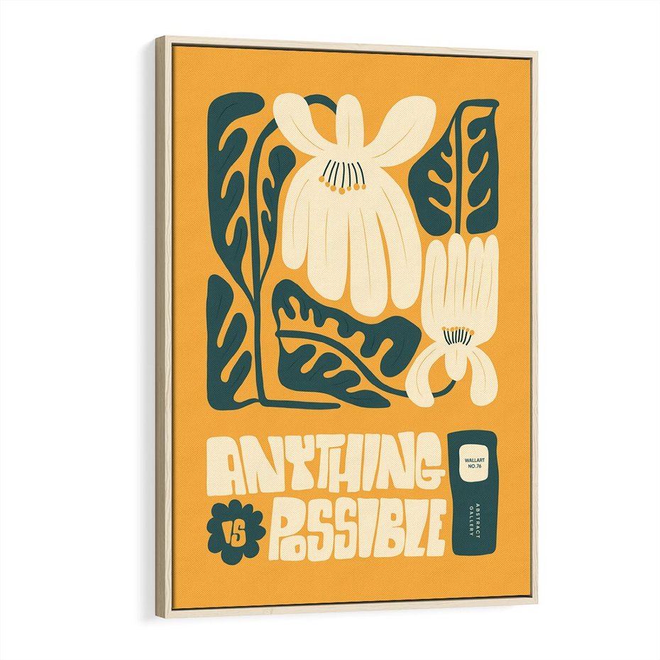 Obraz w ramie 70x100 - Impulsy Harmonii - kwiaty, nowoczesny plakat - rama drewno