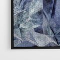 Obraz w ramie 50x50 - Melodia mgieł i marzeń - abstrakcja w kolorze granatu, przypominająca górę lodową - rama czarna