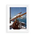 Plakat w ramie 40x50 - Podróż Morska - statek, ster - rama biała