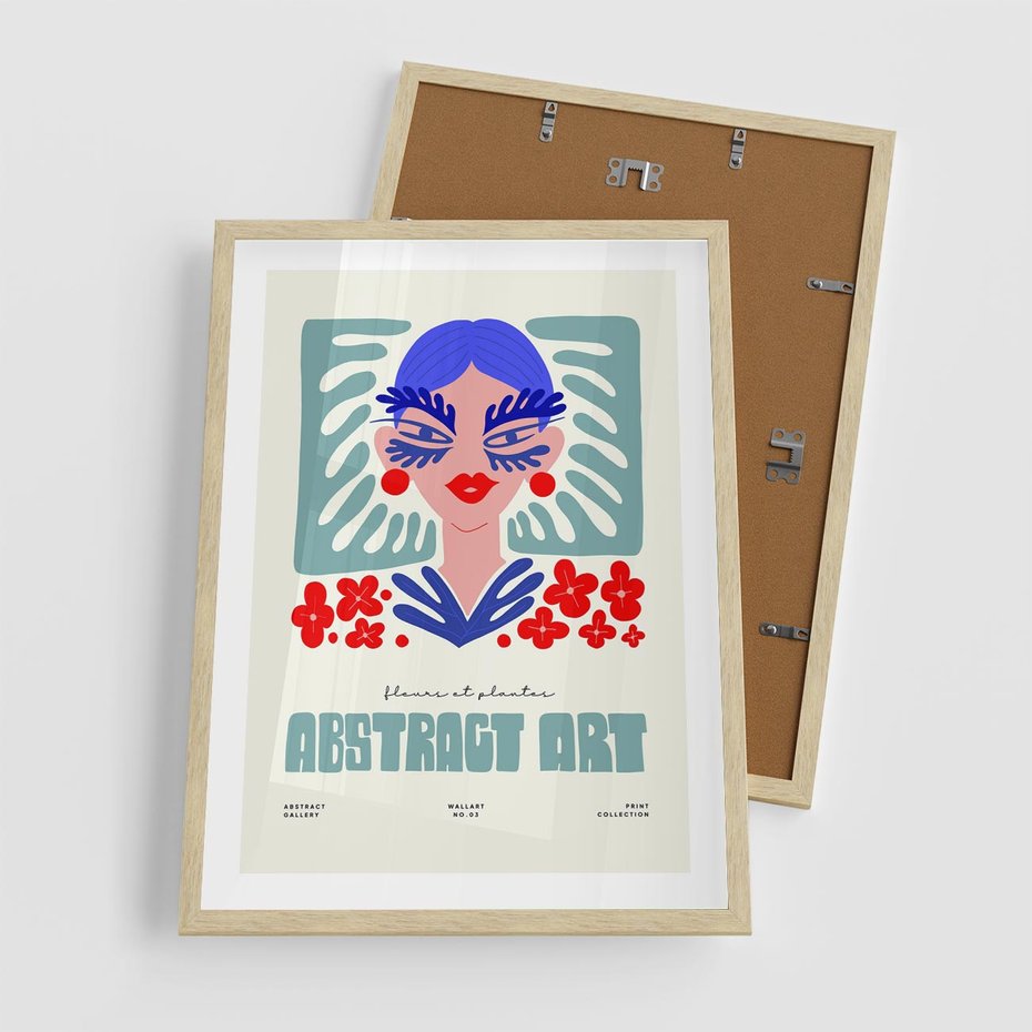 Plakat w ramie 50x70 - Podróżne Impulsy - abstrakcja, kobieta - rama drewno