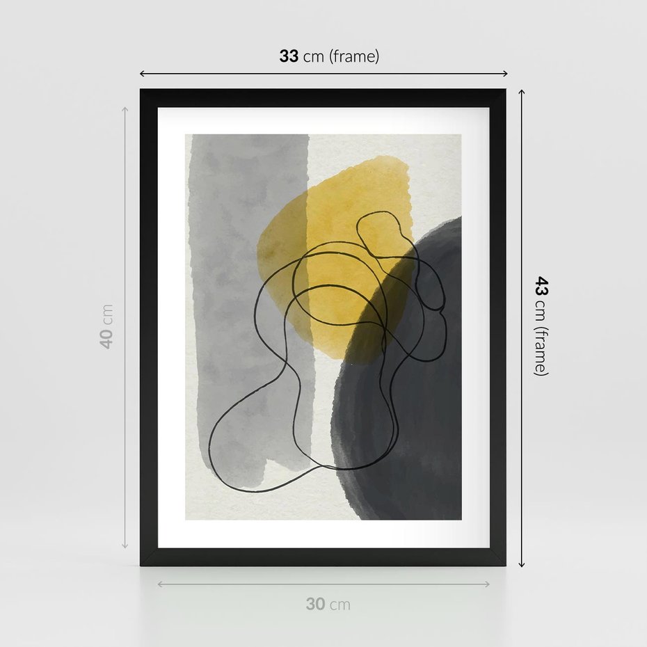 Plakat w ramie 30x40 - Kolorowe Akwarelowe Abstrakcje - abstrakcja, akwarelowe plamy - rama czarna