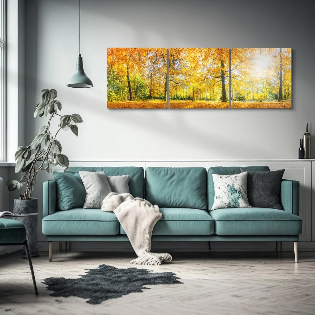 Obraz na płótnie 120x40 - Jesień w Lesie: Urok Lasu - jesień, las