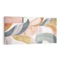 Obraz na płótnie 140x70 - Beżowe Akwarele - pastelowe akwarele, kształty
