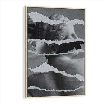 Obraz w ramie 80x120 - Kolaż z Antyczną Rzeźbą - antyczna rzeźba, kolaż ze zdjęć - rama drewno