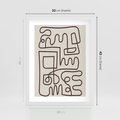 Plakat w ramie 30x40 - Etniczna Abstrakcja - nowoczesna boho grafika, abstrakcja - rama biała