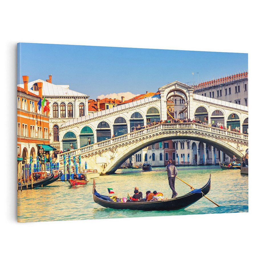 Obraz na płótnie 100x70 - Romantyczna przejażdżka gondolą w Wenecji - Wenecja, gondola