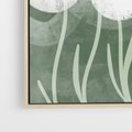 Obraz w ramie 80x120 - Spokojne Plamy Natury - zielony plakat, roślinne motywy - rama drewno
