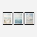 Zestaw obrazy w ramie 40x50 galeria - morze, niebo, akwarela, plaża - rama czarna