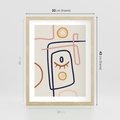 Plakat w ramie 30x40 - Manifestacje Dziwności - abstrakcja w stylu picasso, beżowe tło - rama drewno