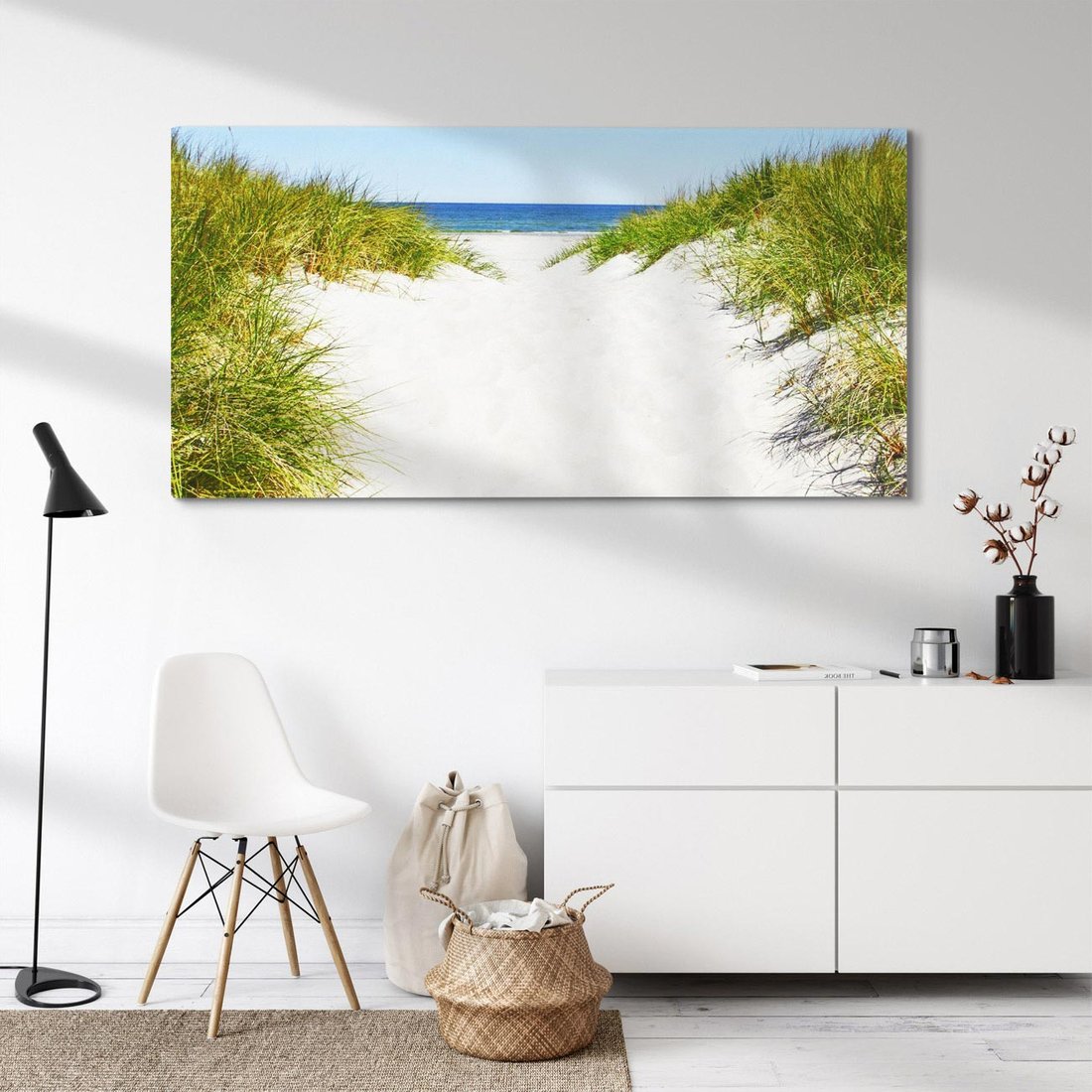 Obraz na płótnie 140x70 - Relaks nad Morskimi Wzgórzami - plaża, wydmy