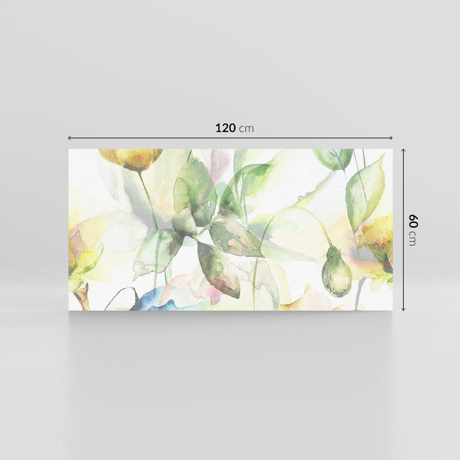 Obraz na płótnie 120x60 - Delikatne Kolory - akwarelowe, kwiaty