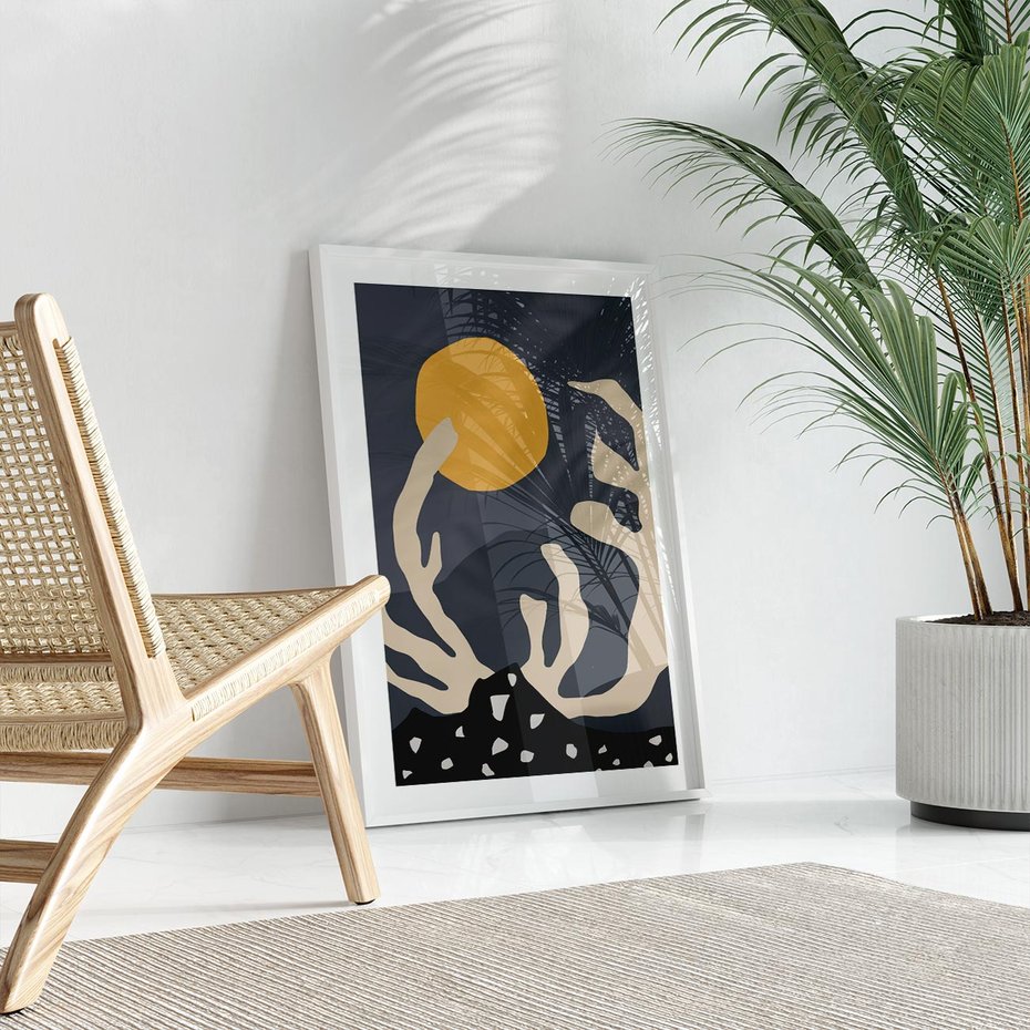 Plakat bez ramy 21x30 - Tajemniczy Księżyc - nowoczesna sztuka, plakat