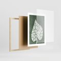 Plakat w ramie 30x40 - Migotliwe Wnętrze Zieleni - zielony plakat, roślinne motywy - rama drewno