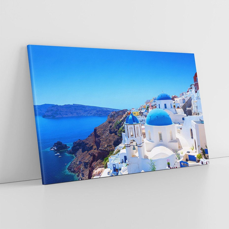 Obraz na płótnie 70x50 - Magia Santorini: Morze i widok na Grecję - Santorini, Grecja