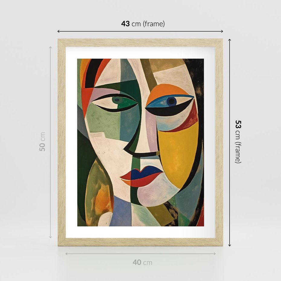 Plakat w ramie 40x50 - Kolorowe Dziwne Wyobrażenia - abstrakcyjny obraz, olejny - rama drewno