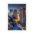 Plakat bez ramy 30x40 - Miasto nocą z wieżowcami w tle - miasto, nocą