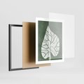 Plakat w ramie 40x50 - Migotliwe Wnętrze Zieleni - zielony plakat, roślinne motywy - rama czarna