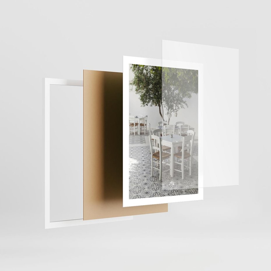 Plakat w ramie 50x70 - Włoska restauracja pełna smaków - włoska, restauracja - rama biała