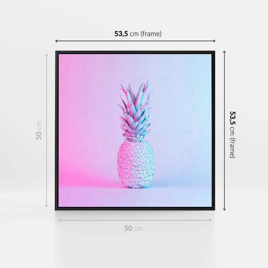 Obraz w ramie 50x50 - Ananas Abstrakcja - ananas, abstrakcja - rama czarna