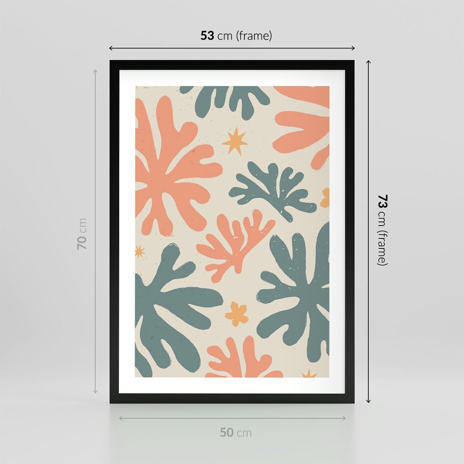 Plakat w ramie 50x70 - Boho Wybuch - boho formy, kształty - rama czarna