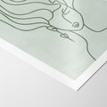 Plakat bez ramy 21x30 - Spokojne Objęcia Natury - abstrakcja, zielony szkic