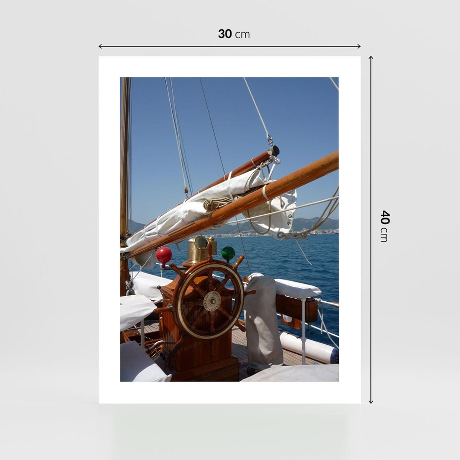 Plakat bez ramy 30x40 - Podróż Morska - statek, ster