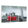 Obraz na płótnie 120x80 - Ikony Londynu: Autobus i Big Ben - Londyn, autobus